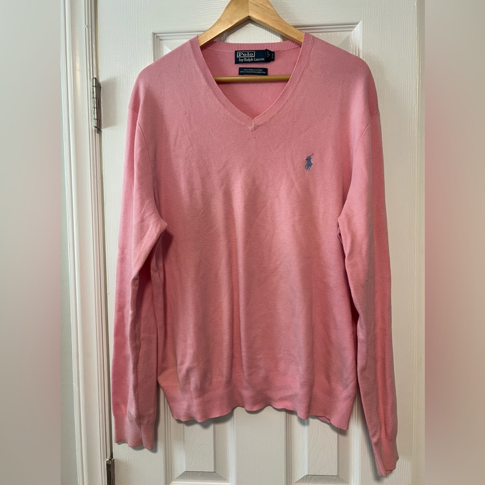 Polo by Ralph Lauren Cotton V-Neck Sweater - Size XL